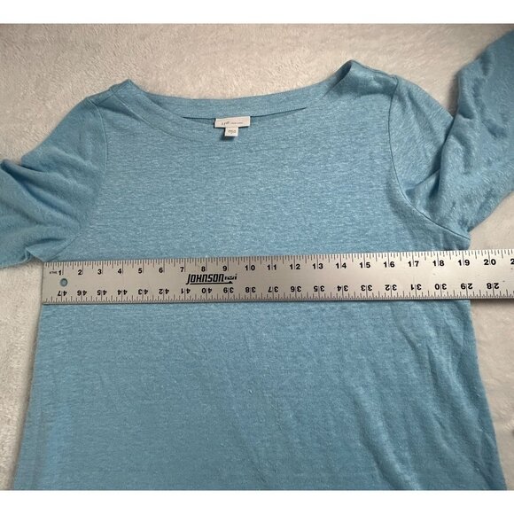 J.Jill Love Linen Womens Blue & White 3/4 Sleeve Tunic Top Small Boat Neck NWOT - Picture 6 of 8